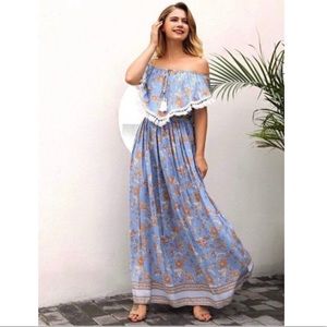 Fringe Trim Geo Print Bohemian dress